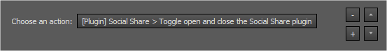 Menu window of Toggle open and close of the Social Share plugin