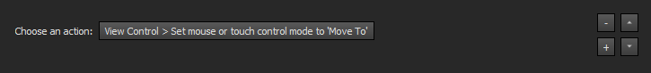 Menu window of «Set Move To control mode» action