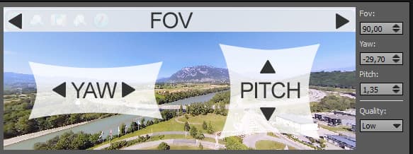 Panorama Field of View, YAW and Pitch illustration