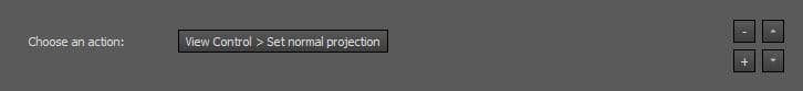 Menu window of «Set normal projection» action